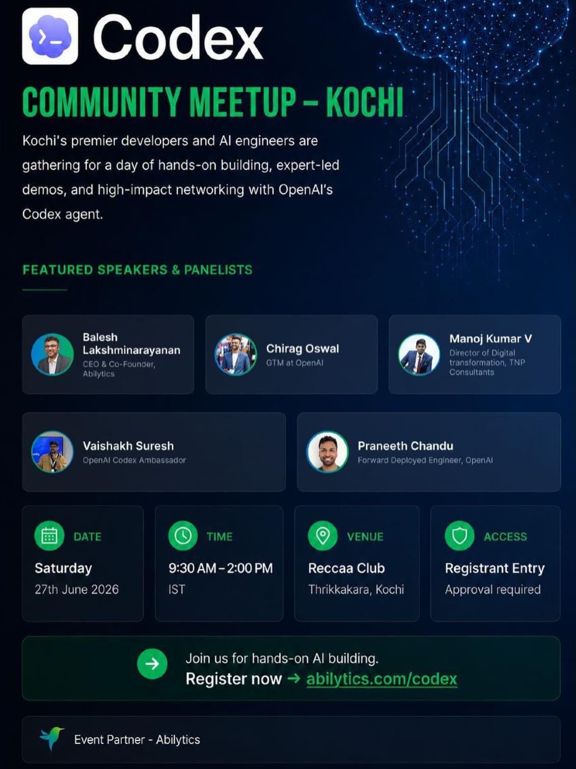 Codex Community Meetup event visual